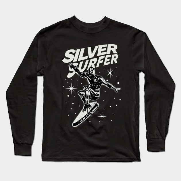 surfer galaxy retro classic Long Sleeve T-Shirt by LAKOSH